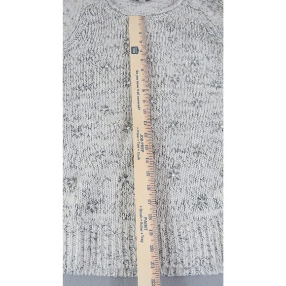 Loft Ann Taylor Cotton Wool Blend Ribbed Knit Cottagecore Sweater Women's Size S - Picture 7 of 10